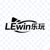 LEwin乐玩页脚品牌标志 - 蓝色盾牌形状内含抽象运动人物图案