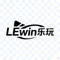 LEwin乐玩官方品牌标志 - 蓝色盾牌形状内含抽象运动人物图案