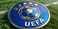 合作伙伴欧足联UEFA标志 - 欧洲足球协会联盟星星环绕足球图案